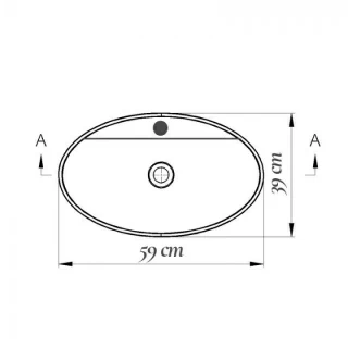 Lavoar pe blat Fluminia Loira New 59x39xH21 cm