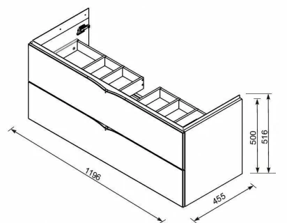 Set PROMO baza lavoar Oristo Siena alb si lavoar Amelia 120x45xH55 cm