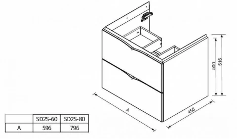 Set PROMO baza lavoar Oristo Siena negru mat si lavoar Amelia 80x45xH55 cm 