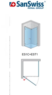 Perete lateral SanSwiss Escura EST1, 90xH200 cm