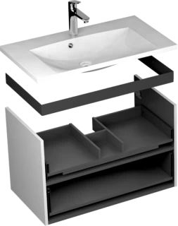 Set PROMO baza lavoar Oristo Siena gri mat si lavoar Amelia 120x45xH55 cm