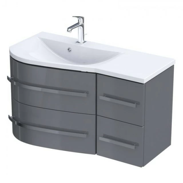Set PROMO baza lavoar Oristo Opal si lavoar Opal stanga gri lucios 90x45H50 cm