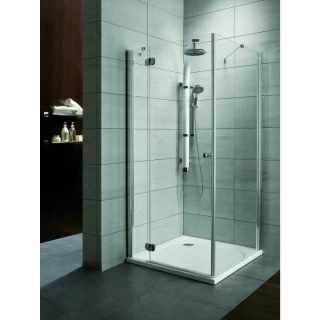 Set PROMO cabina dus Radaway Torrenta KDJ 100x80 cm, sifon si cadita Laros D Compact, stanga