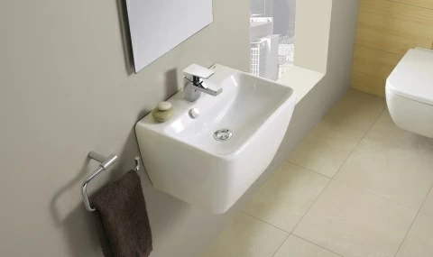 Lavoar Gala Emma Square cu piedestal integrat 48x37,5xH32 cm