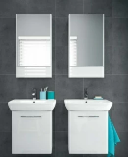 Set PROMO baza lavoar si lavoar Geberit Selnova Square 36x28xH70 cm alb lucios