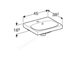Set PROMO baza lavoar si lavoar asimetric Geberit Acanto 45x38xH71cm gri