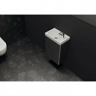 Set PROMO baza lavoar si lavoar R Geberit Acanto 40x25xH79cm negru