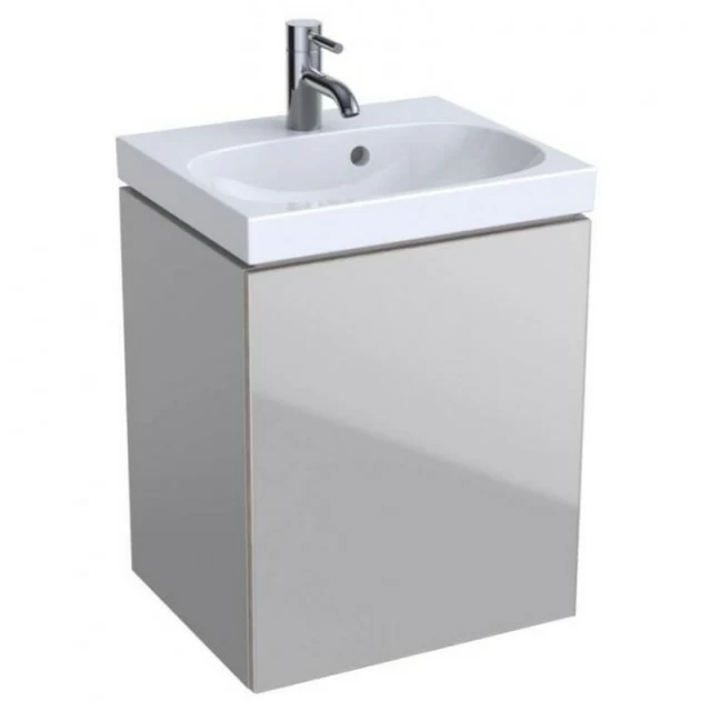 Set PROMO baza lavoar si lavoar asimetric Geberit Acanto 45x38xH71cm gri