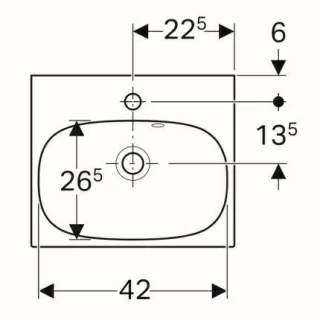 Set PROMO baza lavoar si lavoar asimetric Geberit Acanto 45x38xH71cm negru 