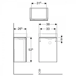 Set PROMO baza lavoar si lavoar Geberit Xeno² L 40x28xH65 cm grej