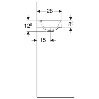 Set PROMO baza lavoar si lavoar Geberit Xeno² R 40x28xH65 cm alb lucios