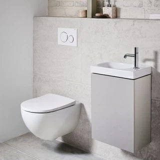 Set PROMO Geberit Acanto baza lavoar si lavoar 45x38xH71 cm gri mat