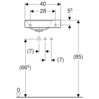 Set PROMO baza lavoar si lavoar Geberit Xeno² R 40x28xH65 cm alb lucios