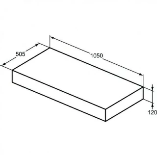 Blat Ideal Standard Adapto pentru lavoar 105x50,5xH12 cm gri pietris