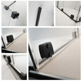 Cabina dus Radaway Furo Black Kdj RH 90x90xH200 cm, stanga