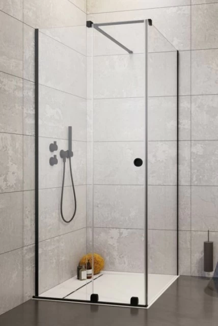 Cabina dus Radaway Furo Black Kdj RH 90x90xH200 cm, stanga