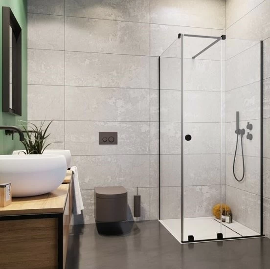 Cabina dus Radaway Furo Black Kdj RH 100x70xH200 cm, dreapta