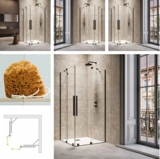 Cabina dus Radaway Furo KDD 90x110xH200 cm, negru