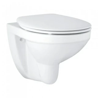 Set PROMO Vas WC suspendat Grohe Bau Ceramic si capac 53x37xH41 cm