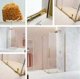 Cabina dus Radaway Furo KDD 110x80xH200 cm, auriu