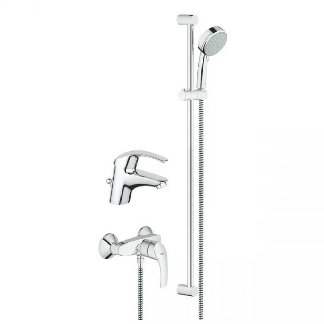 Set PROMO 3in1 Grohe Eurosmart M Size baterie lavoar, baterie dus si set dus