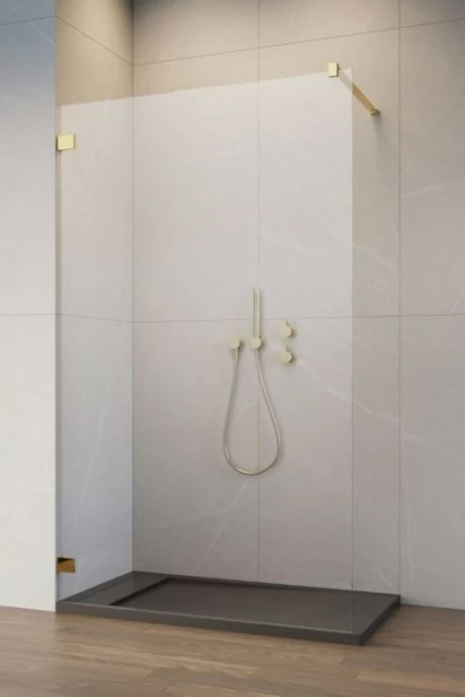 Cabina dus Walk-in Radaway Essenza Pro 8, 155 x 200 cm, gold