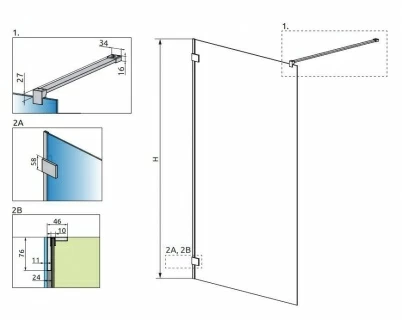 Cabina dus Walk-in Radaway Essenza Pro White 55x200 cm