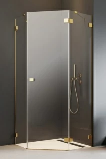 Cabina dus pentagonala Radaway Essenza Pro Gold PTJ 90x90 cm, usa dreapta