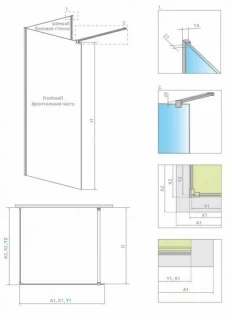 Cabina de dus Walk-In Radaway Modo New Black IV 90x80xH200 cm