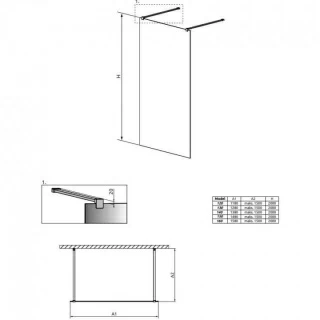 Cabina dus Walk-In Radaway Modo X I 150xH200 cm