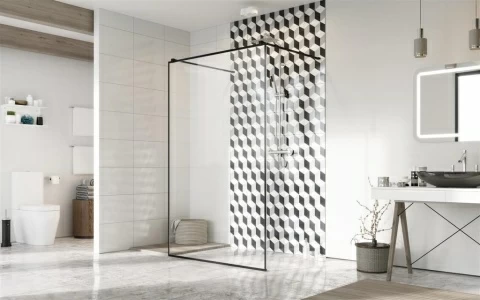 Cabina de dus Radaway Walk-In Modo X Black I Frame 130xH200 cm
