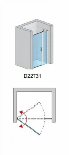 Usa nisa batanta SanSwiss Divera D22T31, 130xH200 cm, acces 630 mm