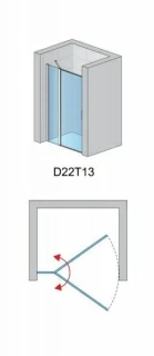 Usa nisa batanta SanSwiss Divera 130xH200 cm, acces 730 mm