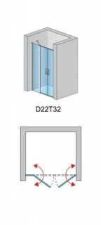 Usa nisa batanta SanSwiss Divera D22T32, 120xH200 cm, acces 504 mm