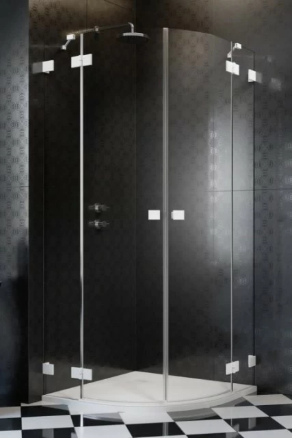 Cabina de dus semirotunda Radaway Essenza Pro White PDD 80x80xH200 cm