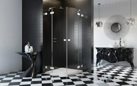 Cabina de dus semirotunda Radaway Essenza Pro White PDD 80x80xH200 cm