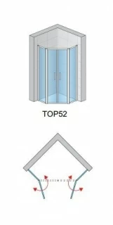 Cabina dus pentagonala SanSwiss Top-Line 90x90xH190 cm