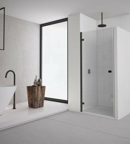 Usa de nisa pivotanta SanSwiss Annea AN1C Black 100xH200 cm, stanga