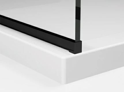 Cabina dus Walk-in SanSwiss Easy Japan STR4P 80xH200 cm, profil negru mat