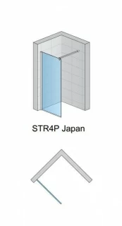 Cabina dus Walk-in SanSwiss Easy Japan STR4P 80xH200 cm, profil negru mat