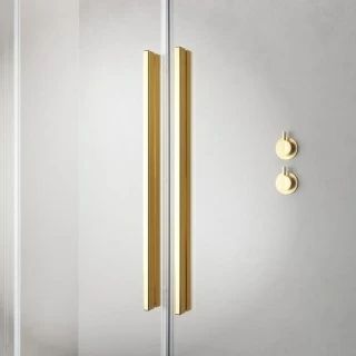 Cabina dus Walk-In Radaway Furo Gold 140xH200 cm, dreapta