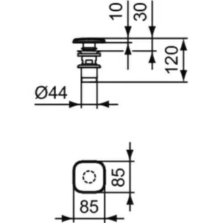 Ventil push-open Ideal Standard Strada II pentru lavoare cu preaplin, crom