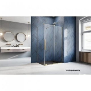 Cabina dus Radaway Furo Gold KDJ 130x70xH200 cm, dreapta