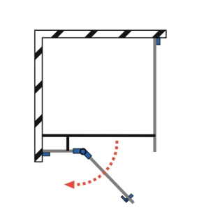 Cabina dus Radaway Essenza Pro Gold KDJ 120x75xH200 cm, stanga