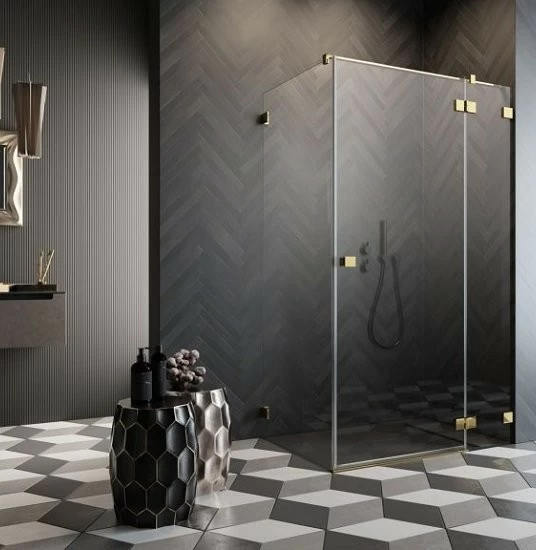 Cabina dus Radaway Essenza Pro Gold KDJ 90x100xH200 cm, dreapta