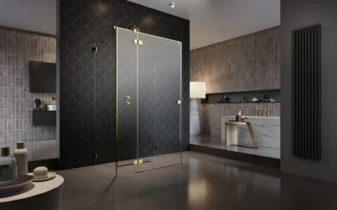 Cabina dus Radaway Essenza Pro Gold KDJ+S 90x75xH200 cm, stanga