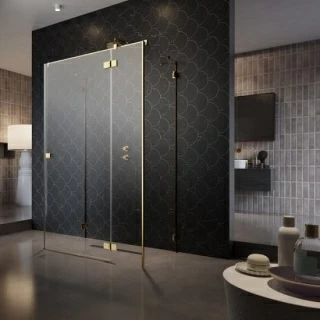 Cabina dus Radaway Essenza Pro Gold KDJ+S 80x75xH200 cm, stanga