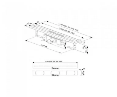 Rigola de dus Ravak Runway OZW 95 cm