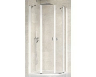 Cabina dus semirotunda Ravak Chrome 80x80xH195 cm, profil alb