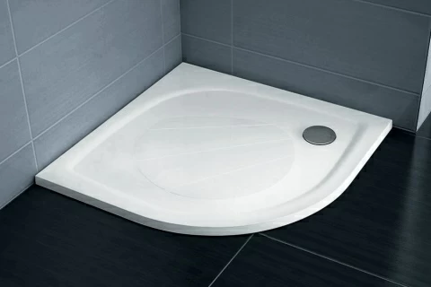 Cadita dus semirotunda Ravak Galaxy Elipso Pro 100x100xH3 cm, marmura sintetica